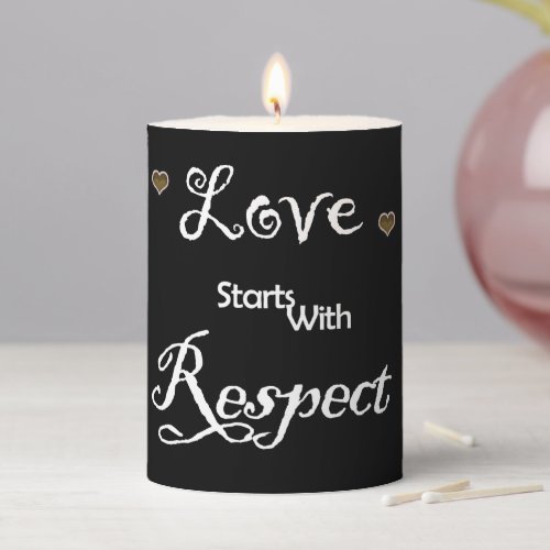 Inspired Love And Respect Inspirational Pillar Candle