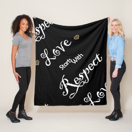 Inspired Love And Respect Saying Quote  Fleece Blanket