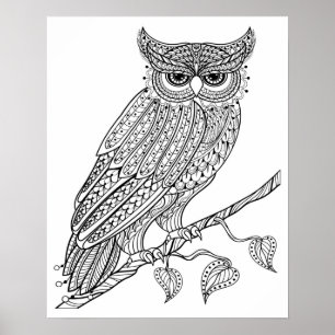 Inspired Magic Owl Sitting On Branch 2 Poster