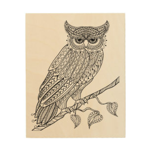 Inspired Magic Owl Sitting On Branch 5 Wood Wall Decor