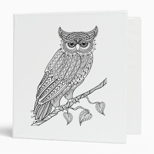 Inspired Magic Owl Sitting On Branch Binder (Front/Inside)