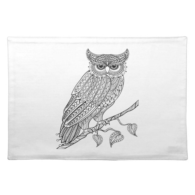 Inspired Magic Owl Sitting On Branch Placemat (Front)