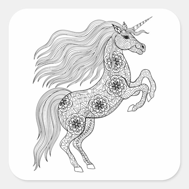 Inspired Magic Unicorn Square Sticker (Front)