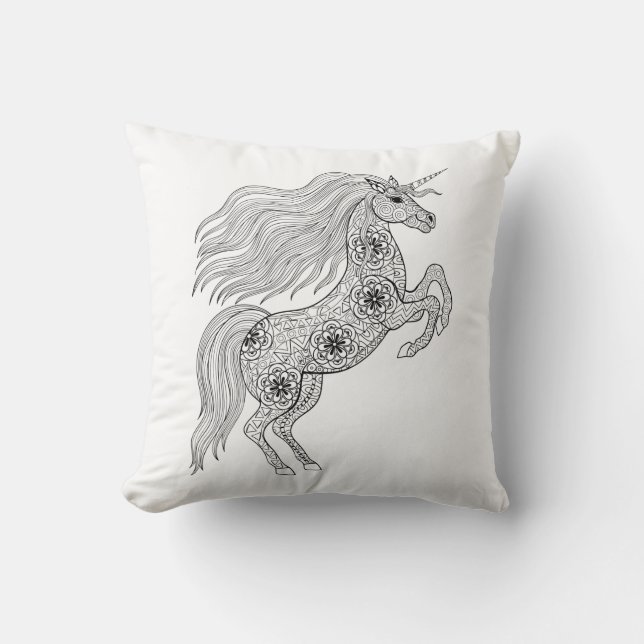 Inspired Magic Unicorn Throw Pillow (Front)