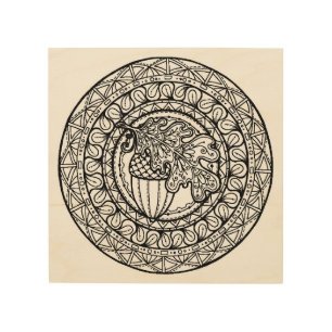 Inspired Mandala Autumn Oak Leaf 5 Wood Wall Decor