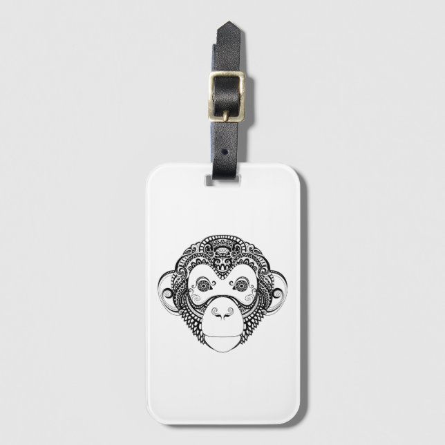 Inspired Monkey Design Luggage Tag (Front Vertical)