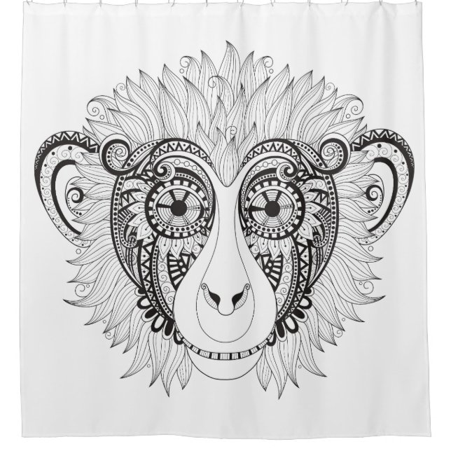Inspired Monkey Shower Curtain (Front)