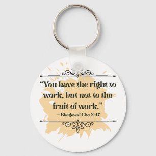 Inspired Orange Minimalist Bhagavad Gita Quote Keychain