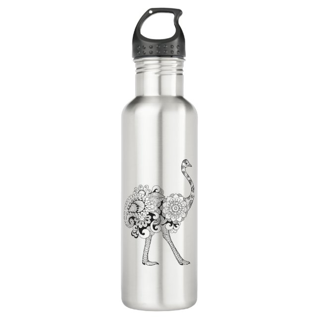 Inspired Ostrich Stainless Steel Water Bottle (Front)