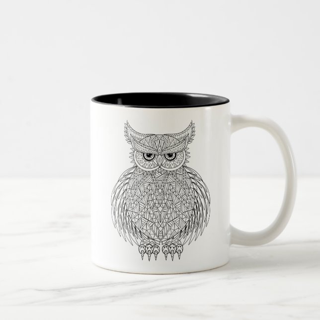 Inspired Owl Bird Totem Two-Tone Coffee Mug (Right)