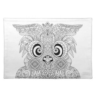 Inspired Owl Portrait Cloth Placemat