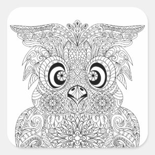 Inspired Owl Portrait Square Sticker