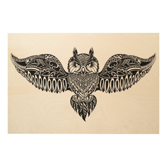 Inspired Owl Wood Wall Decor (Front)