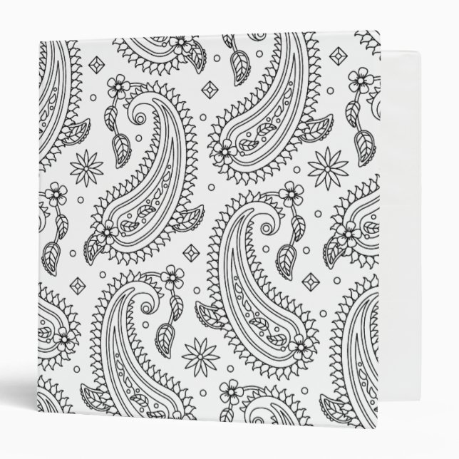 Inspired Paisley Design 3 Ring Binder (Front/Inside)
