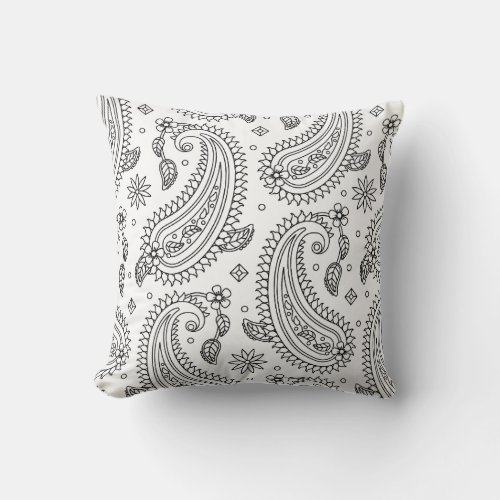 Inspired Paisley Design Throw Pillow