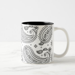 Inspired Paisley Design Two-Tone Coffee Mug