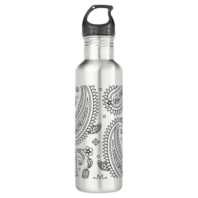 Inspired Paisley Design Water Bottle (Front)
