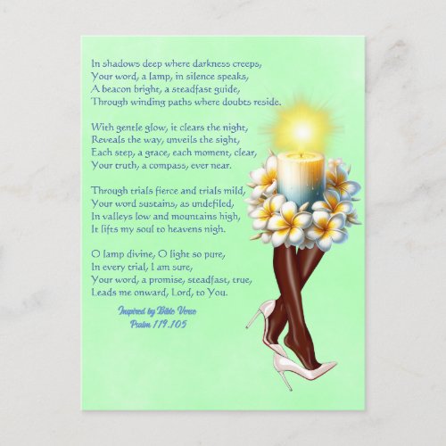 Inspired  Psalm 119105 Poem Candle Lady Postcard