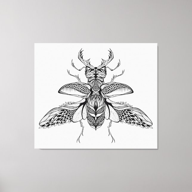 Inspired Psychedelic Stag-Beetle 6 Canvas Print (Front)