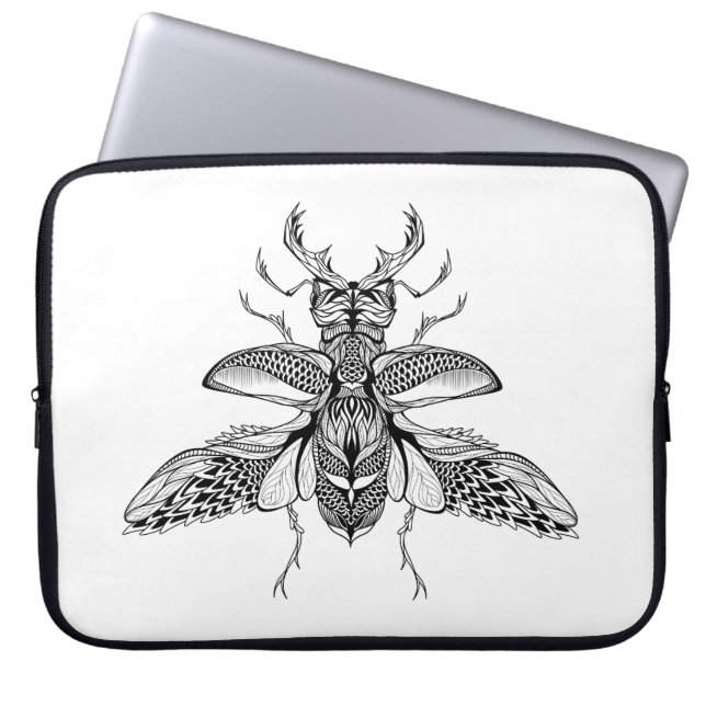 Inspired Psychedelic Stag-Beetle Laptop Sleeve (Front)