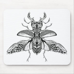 Inspired Psychedelic Stag-Beetle Mouse Pad