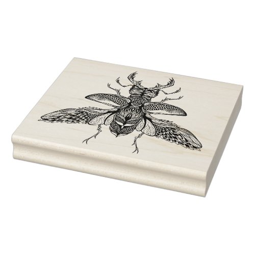 Inspired Psychedelic Stag_Beetle Rubber Stamp