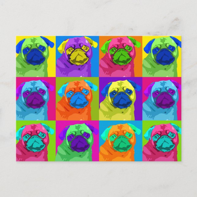 inspired Pug Postcard (Front)
