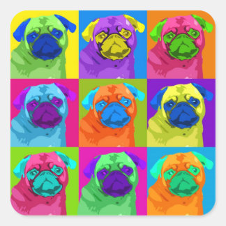 inspired Pug Square Sticker