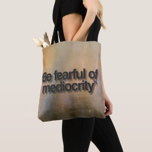Inspired quote with shade on Bronze Tote Bag