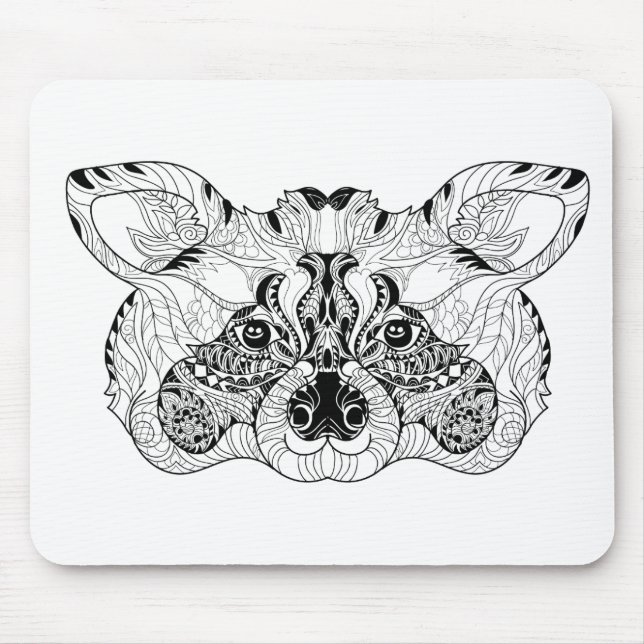 Inspired Raccoon Mouse Pad (Front)