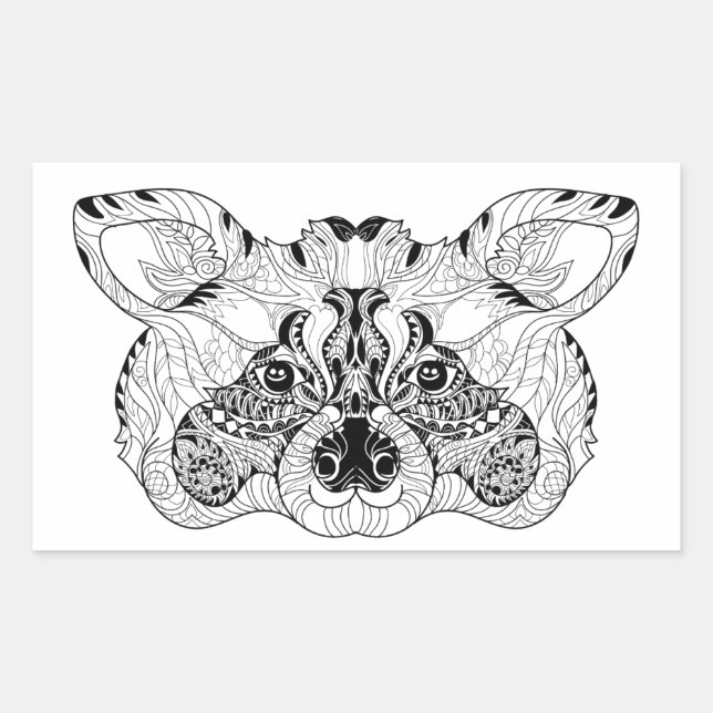 Inspired Raccoon Rectangular Sticker (Front)