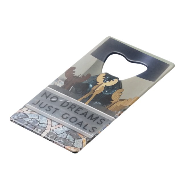 Inspired Reindeer Dreams: A Motivational Holiday Credit Card Bottle Opener (Back Angled)