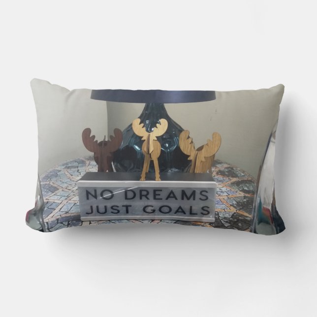 Inspired Reindeer Dreams: A Motivational Holiday Lumbar Pillow (Front)