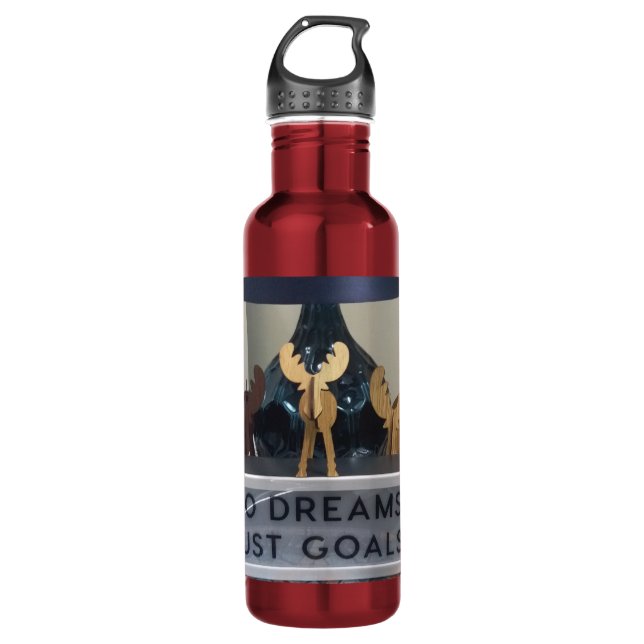 Inspired Reindeer Dreams: A Motivational Holiday Stainless Steel Water Bottle (Front)