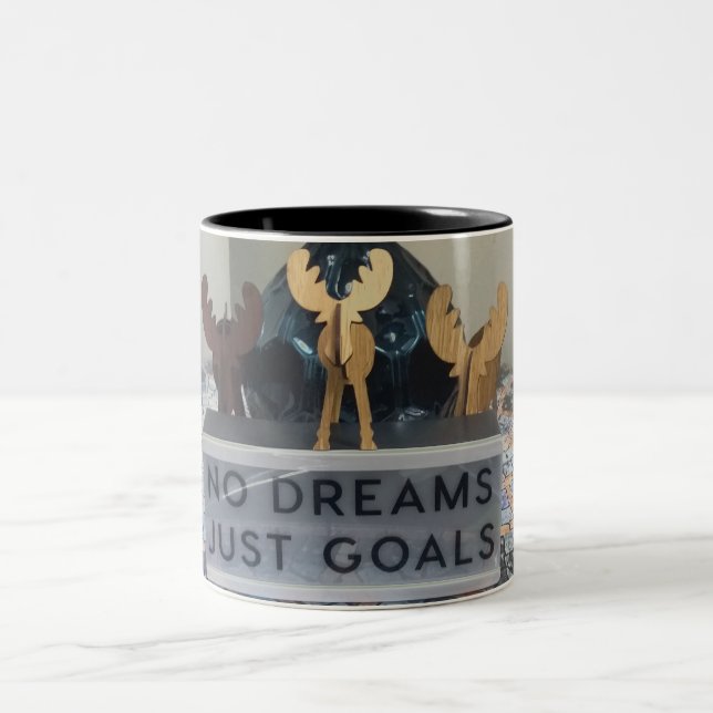 Inspired Reindeer Dreams: A Motivational Holiday Two-Tone Coffee Mug (Center)