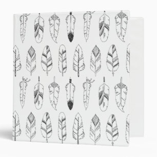 Inspired Retro Feather Pattern Binder