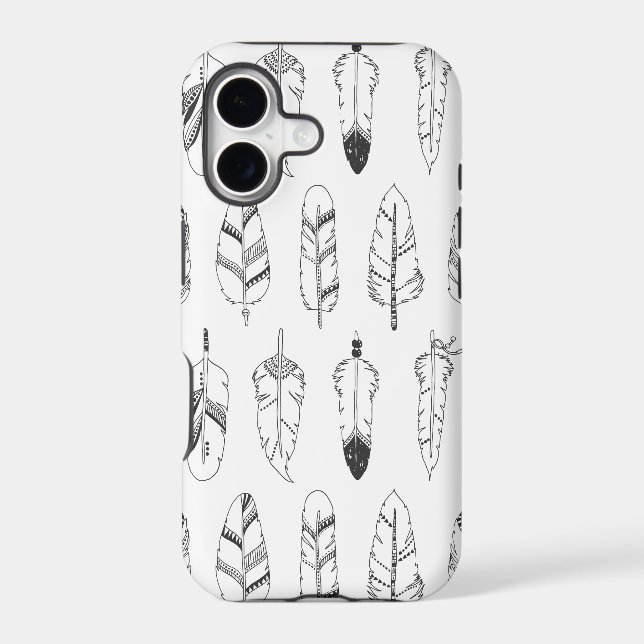 Inspired Retro Feather Pattern Iphone Case (Back)