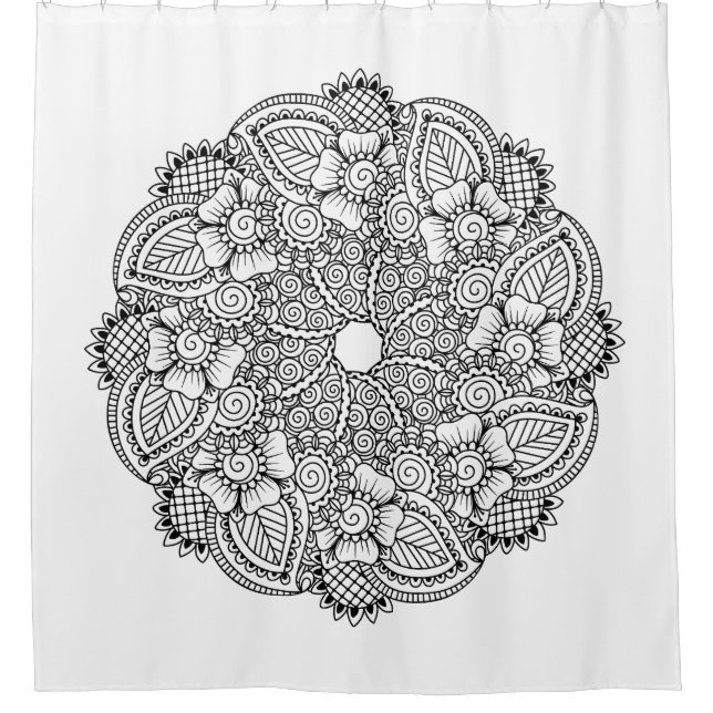 Inspired Round Design Shower Curtain (Front)