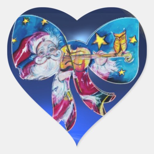 INSPIRED SANTA CHRISTMAS BOW HEART HEART STICKER