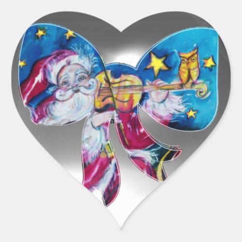 INSPIRED SANTA CHRISTMAS BOW HEART HEART STICKER