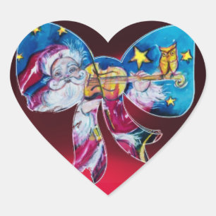 INSPIRED SANTA CHRISTMAS BOW HEART STICKER
