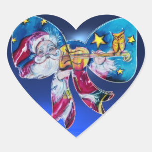 INSPIRED SANTA CHRISTMAS BOW HEART STICKER
