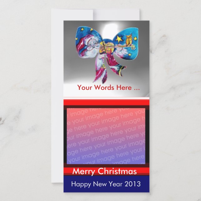 INSPIRED SANTA CHRISTMAS BOW HOLIDAY CARD (Front)