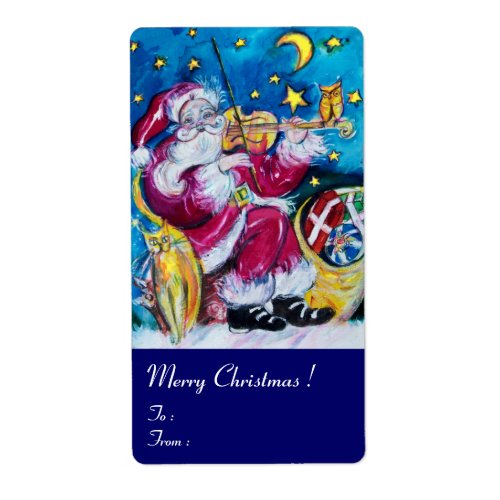 INSPIRED SANTA PLAYING VIOLIN Christmas Night Blue Label