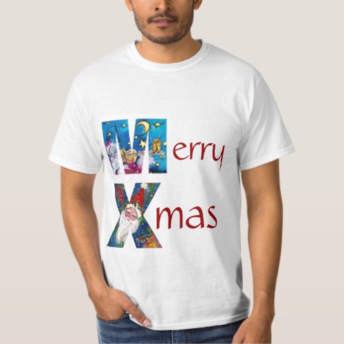 INSPIRED SANTA  PLAYING VIOLIN XMAS MONOGRAM T_Shirt