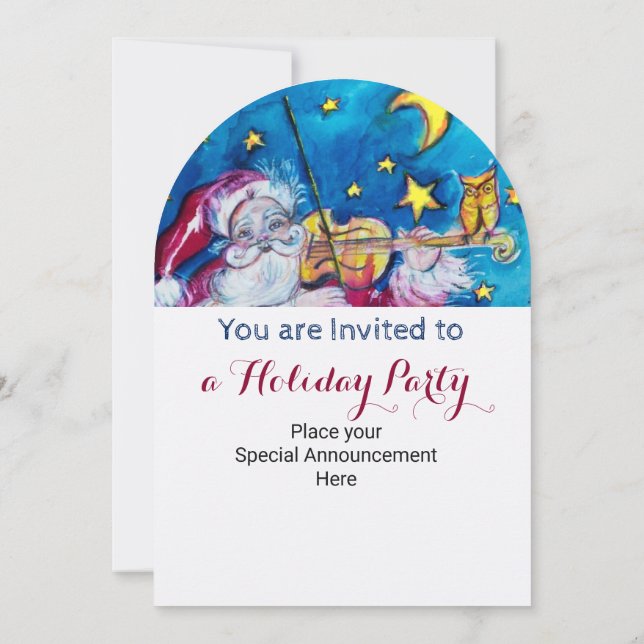 INSPIRED SANTA VIOLINIST CHRISTMAS PARTY INVITE (Back)
