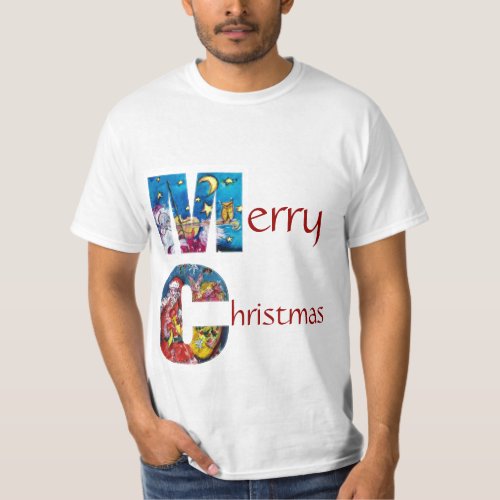 INSPIRED SANTA  WITH CHRISTMAS GIFTS MONOGRAM T_Shirt