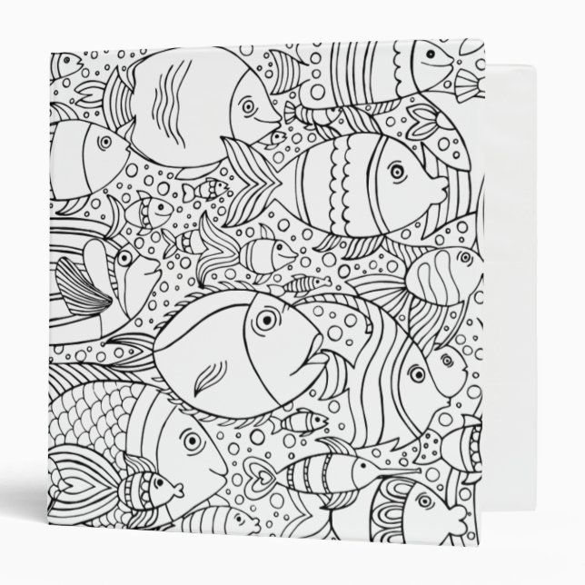 Inspired School Of Fish 3 Ring Binder (Front/Inside)