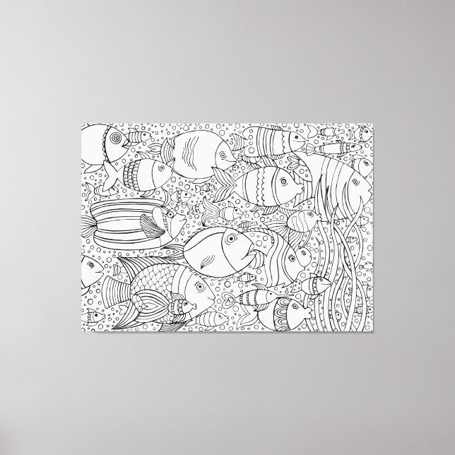 Inspired School Of Fish 6 Canvas Print (Front)
