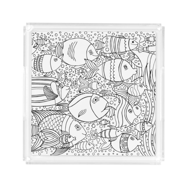 Inspired School Of Fish Acrylic Tray (Front)